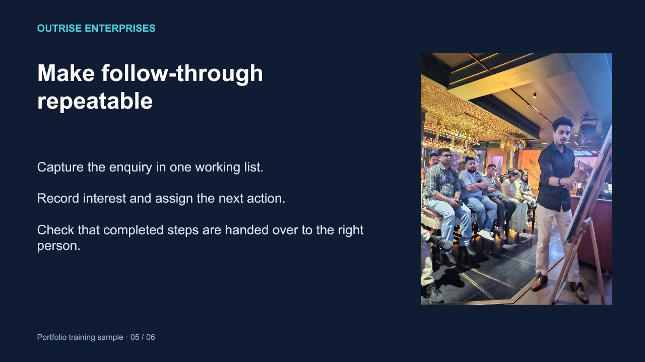 Make follow-through repeatable presentation excerpt